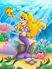 Image showing Cute blonde mermaid
