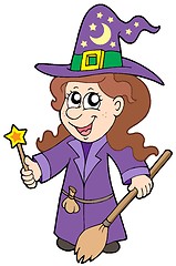 Image showing Cute wizard girl