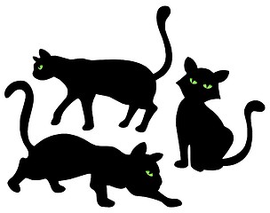 Image showing Cats silhouettes