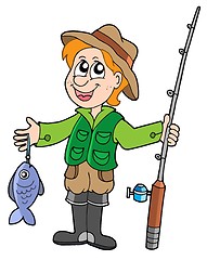 Image showing Fisherman with rod