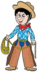 Image showing Cartoon cowboy with lasso