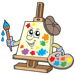 Image showing Cartoon canvas artist