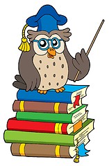 Image showing Owl teacher and books