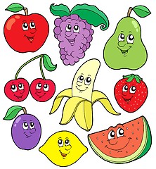 Image showing Cartoon fruits collection 1