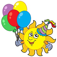 Image showing Party sun with balloons