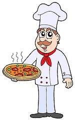 Image showing Chef with pizza