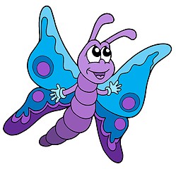 Image showing Cute blue and purple butterfly