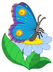 Image showing Butterfly with flower