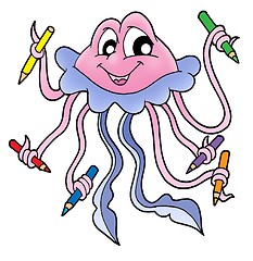 Image showing jellyfish with crayons