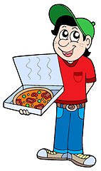 Image showing Pizza delivery boy