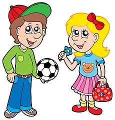 Image showing Cartoon boy and girl