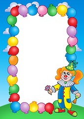 Image showing Party invitation frame with clown 1