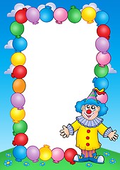 Image showing Party invitation frame with clown 2