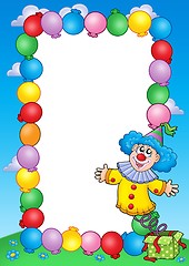 Image showing Party invitation frame with clown 3