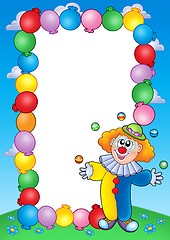 Image showing Party invitation frame with clown 4