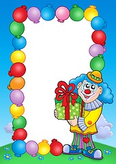 Image showing Party invitation frame with clown 5