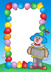 Image showing Party invitation frame with clown 6