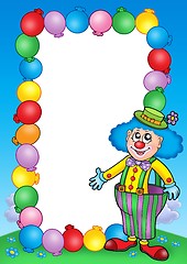 Image showing Party invitation frame with clown 7