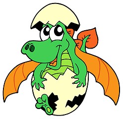 Image showing Cute dragon in egg