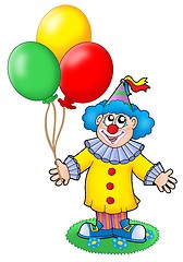 Image showing Cute clown with balloons