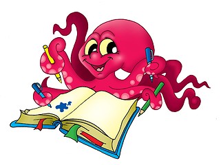 Image showing Octopus with pencils