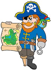 Image showing Pirate with treasure map