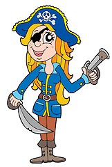 Image showing Blond pirate woman