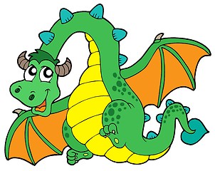 Image showing Flying green dragon