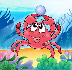 Image showing Cute crab with pearl