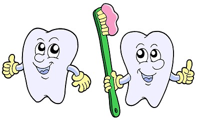 Image showing Pair of cartoon teeth