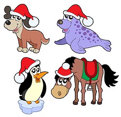 Image showing Christmas animals collection -