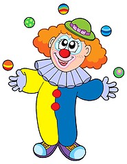 Image showing Juggling cartoon clown