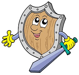 Image showing Cute shield with sword