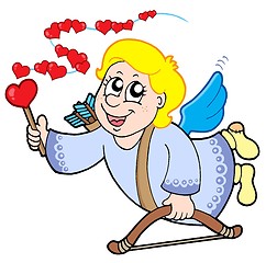 Image showing Flying cupid with magic wand