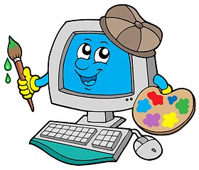 Image showing Cartoon computer artist