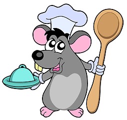 Image showing Mouse cook with spoon
