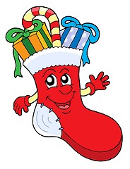Image showing Cute Christmas sock with gifts