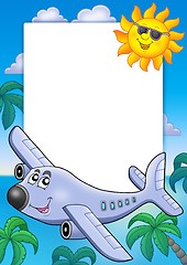 Image showing Frame with Sun and airplane