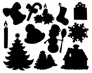 Image showing Christmas silhouette collection 02