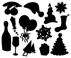 Image showing Christmas silhouette collection 03