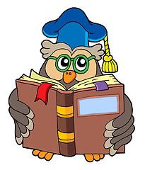 Image showing Owl teacher reading book 1b