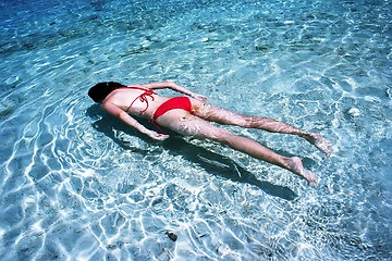 Image showing Bikini Girl Swimming