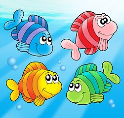 Image showing Four cute fishes