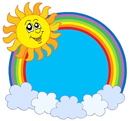 Image showing Cute Sun and rainbow