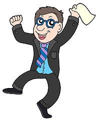 Image showing Happy jumping businessman