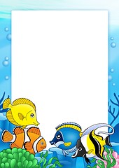 Image showing Frame with tropical fishes 1