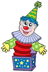 Image showing Cartoon clown in box