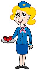 Image showing Cartoon stewardess