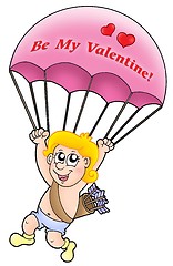 Image showing Pink parachute cupid