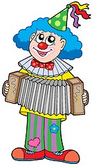 Image showing Clown with accordion
